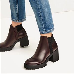Zara chunky ankle boot. NWT!